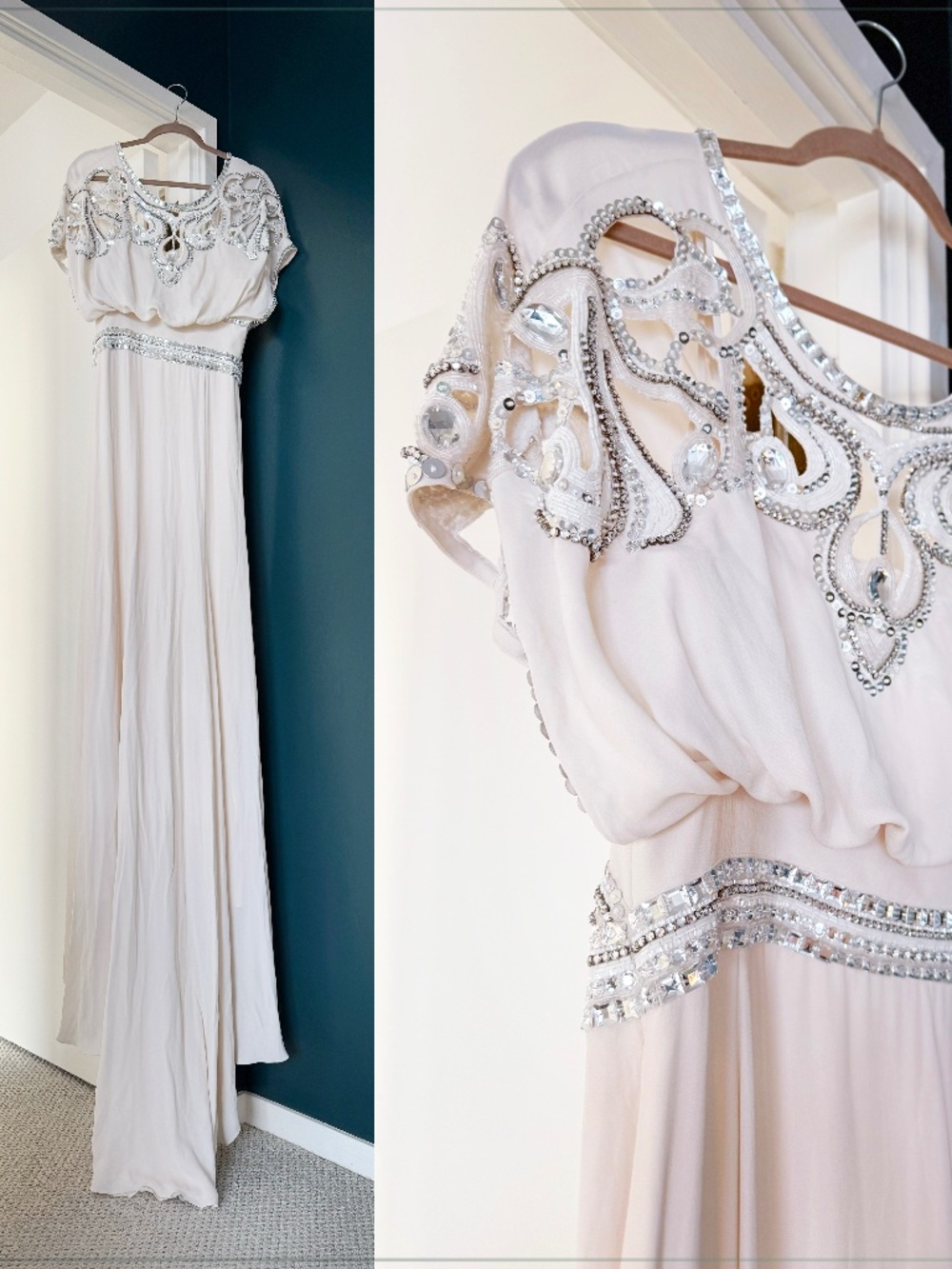 $6900 Temperley London Jean Crystal Embellished Art Deco Runway Bridal Gown - Picture 13 of 14
